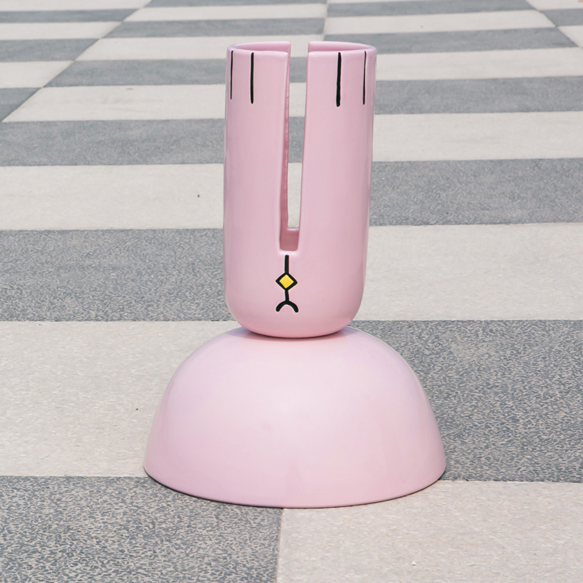 Vaso design Tête, rosa by Atelier Macramé