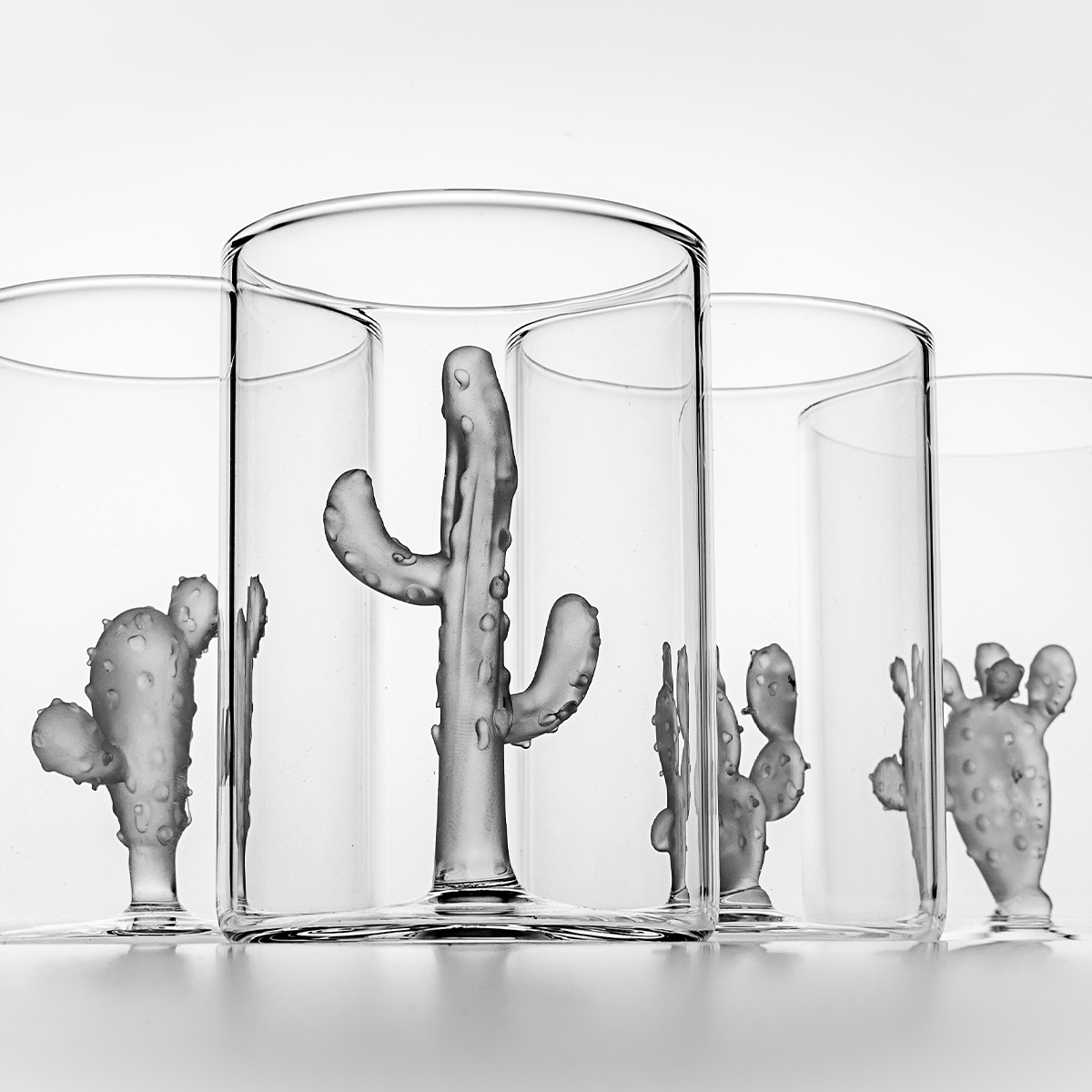 Set 4 bicchieri design Cactus sabbiato by Casarialto