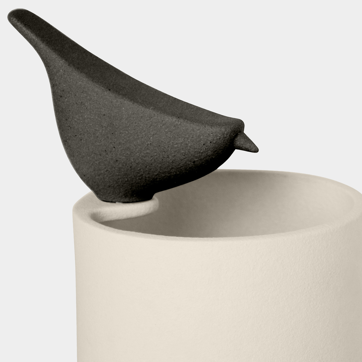 Vaso design Colibrì 3, fumo-caolino by Lineasette