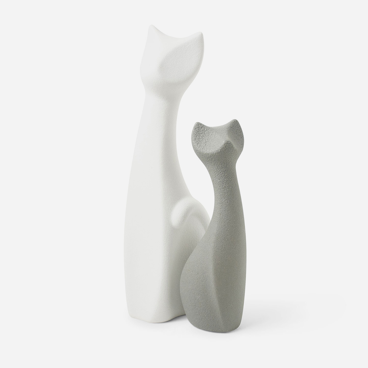 Set 2 sculture in ceramica Gatti siamesi, ardesia by Lineasette