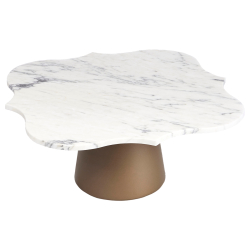 Tavolino basso Borromeo, bianco - bronzo by Kimano Design