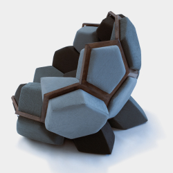 Poltrona design Quartz I, sfumature di grigio by Biosofa