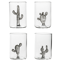 Set 4 bicchieri design Cactus Grigio