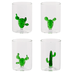 Set 4 bicchieri in vetro Cactus Verde