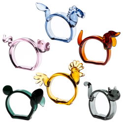 Set 6 anelli portatovaglioli Courtyard Animals by Casarialto