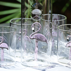 Caraffa in vetro Flamingo rosa by Casarialto