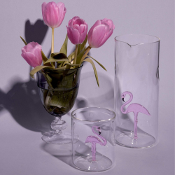 Caraffa in vetro Flamingo rosa by Casarialto