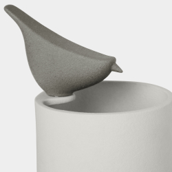 Vaso design Colibrì 3, fumo-caolino by Lineasette