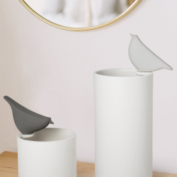 Vaso design Colibrì 3, fumo-caolino by Lineasette