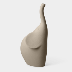 Set 4 sculture in ceramica Elefanti cuccioli, caolino by Lineasette
