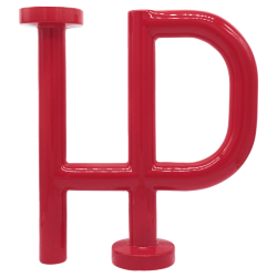 Vaso scultura Alfabeto Rosso