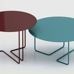 Set 2 tavolini design Ferro 3, amaranto-turchese by SpHaus