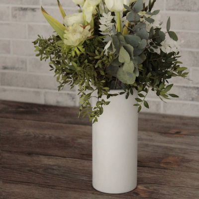 Vaso per fiori Cylinder , bianco carrara by Carrara Home Design 