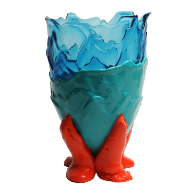 Vaso in resina Clear Extra Colour Turquoise Orange by Corsi Design