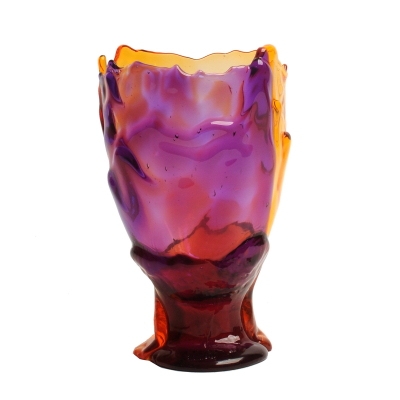 Vaso in resina Twins C Orange Purple by Corsi Design