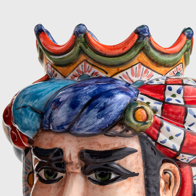 Vaso in ceramica con volto Carretto maschio by Artefice Atelier