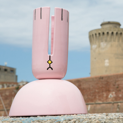 Vaso design Tête, rosa by Atelier Macramé