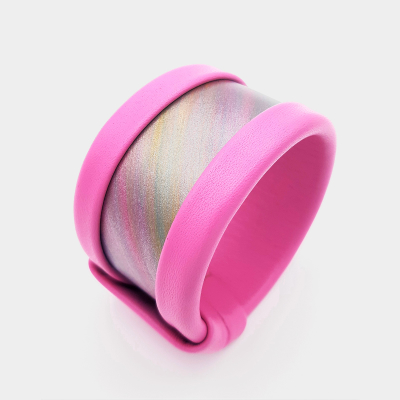Bracciale in pelle Texture Pink by Stkreo