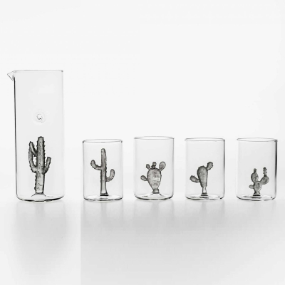 Set 4 bicchieri design Cactus Grigio by Casarialto