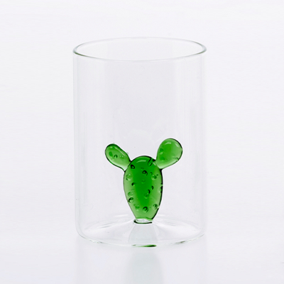 Set 4 bicchieri in vetro Cactus Verde by Casarialto