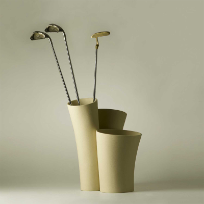 Portaombrelli design Tris, caolino by Lineasette
