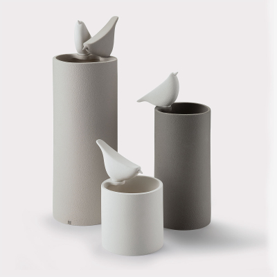 Vaso design Colibrì 2, grigio-latte by Lineasette